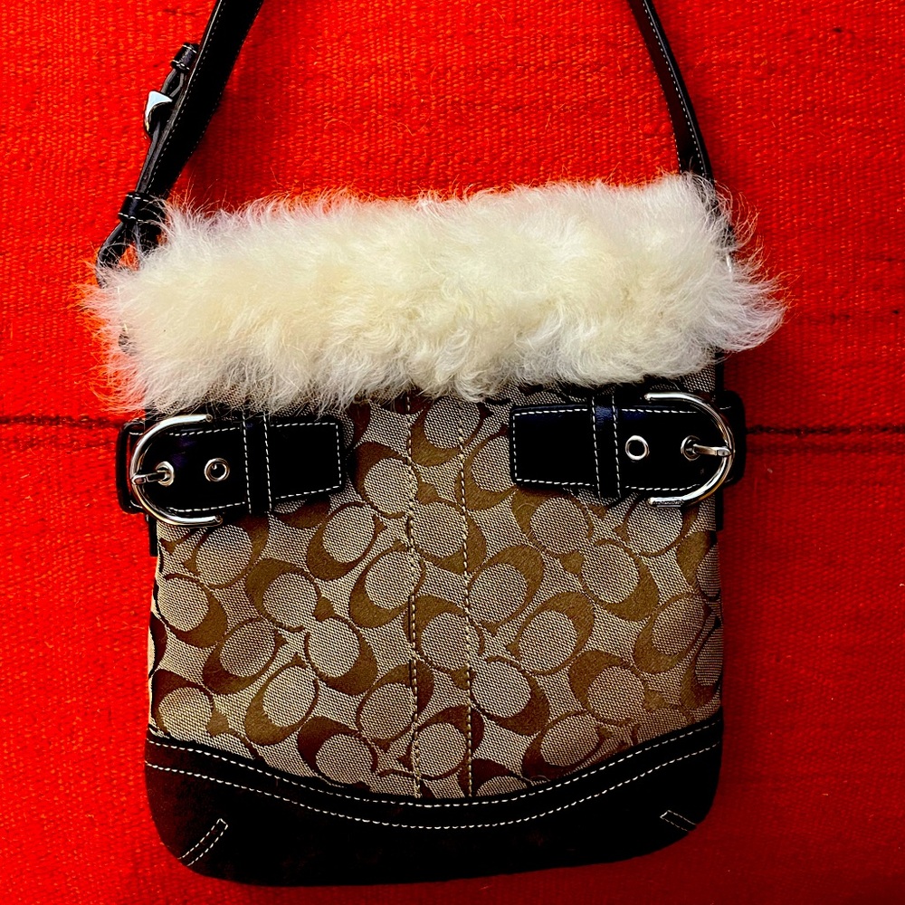 Coach Fur Trimmed Bag